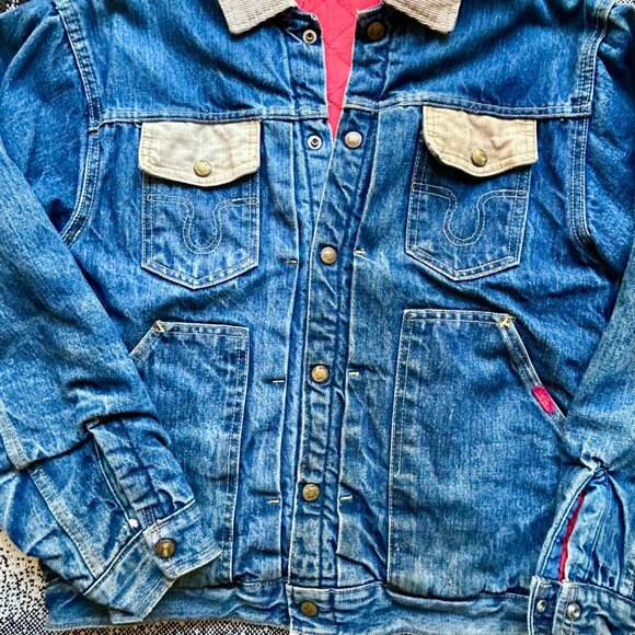 Vintage 1960s Buckaroo by Big Smith Denim Jacket - Quilted Red Lining/Corduroy - Picture 3 of 11